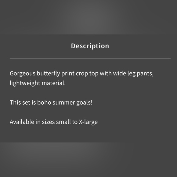 NWT 2 piece boho outfit - Picture 4 of 4